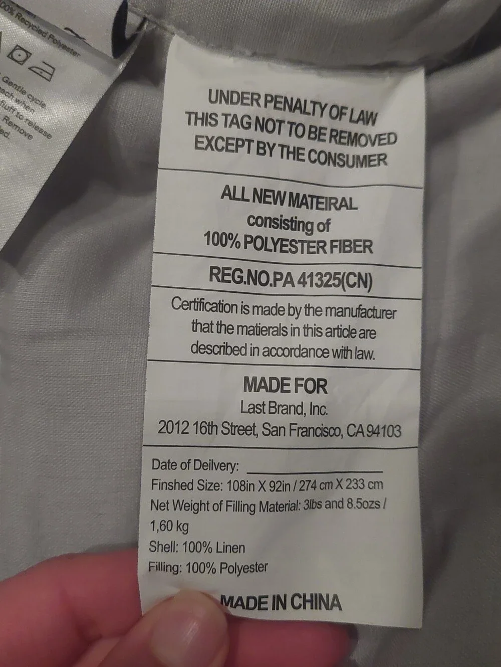 Quince Linen Light Mist Dream Quilt! King/ Cal King! (974)